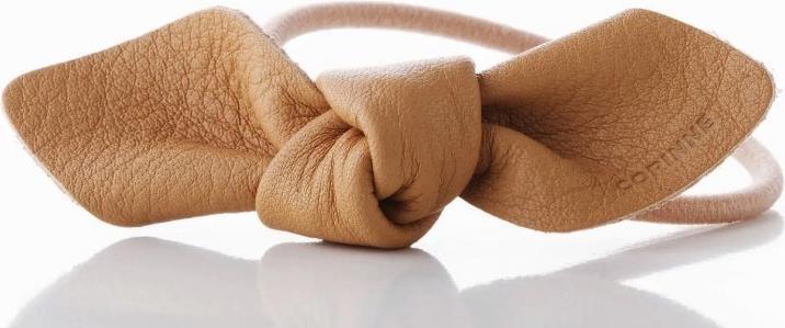 Produktbild Corinne World - Leather Bow Small Hair Tie Camel (Haargummi)