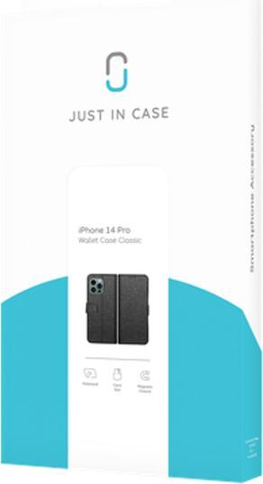 Actual product image Just in Case Pu-Leather Book Cover Black Apple iPhone 14 Pro (Apple iPhone 14 Pro)