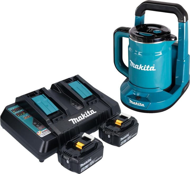Produktbild Makita DKT 360 PM2 Akku Wasserkocher 36 V ( 2x 18 V ) 0,8 L + 2x Akku 4,0 Ah + Doppelladegerät (0.80 l)