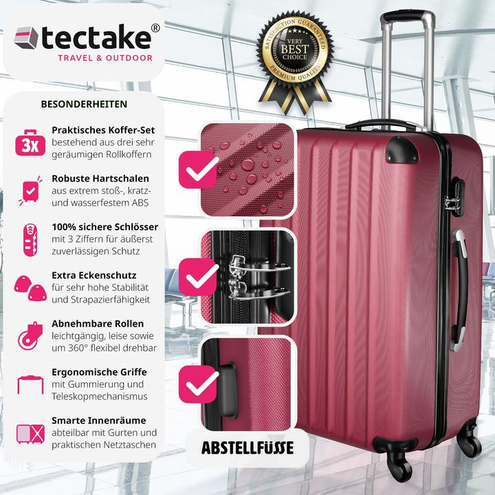 Immagine prodotto tectake Set di valigie rigide (95 l, M (50 - 90l), L (90 - 115l))