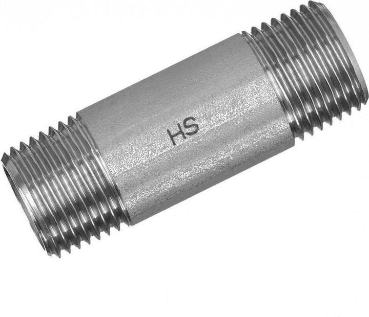 Produktbild Hermann schmidt HS Edelstahl-Rohrdoppelnippel 23 konisches Gewinde, 1/2x80mm (Doppelnippel)