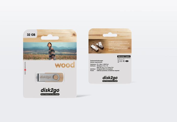Actual product image Disk2go Wood (32 GB, USB-A, USB 2.0)