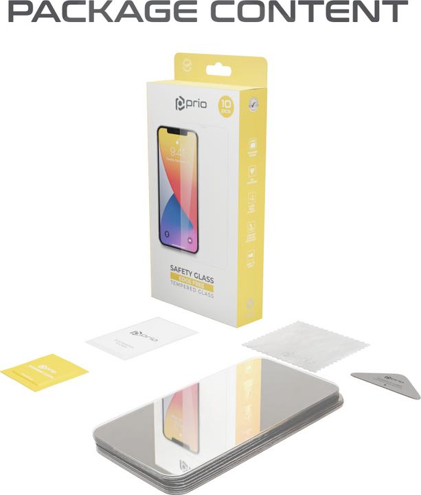 Produktbild prio 10x Panzerglas Displayschutzfolie für iPhone 15/15 Pro klar (10 Stück, Apple iPhone 15 Pro)