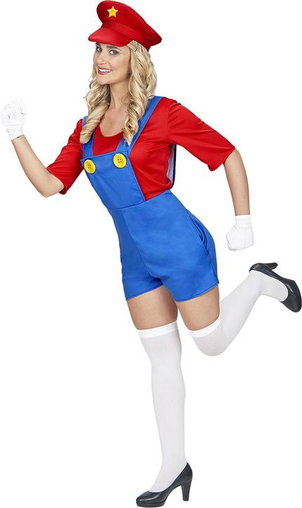 Immagine prodotto Widmann Costume da idraulico di Super Mario con tuta e cappello da donna (M)