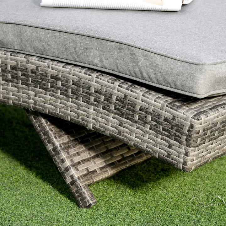 Image du produit Outsunny Chaise longue de jardin avec roulettes (207 cm)