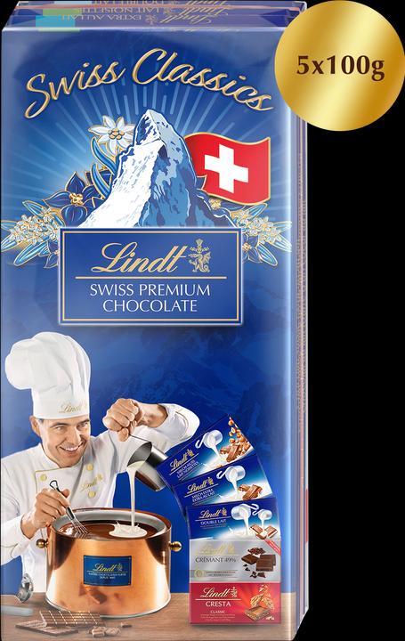 Produktbild Lindt Tafelschokolade Assortiert Swiss Classics 5x100g (100 g)
