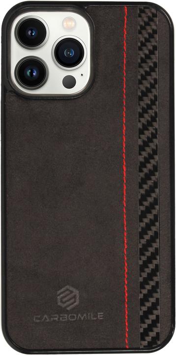 Image du produit Carbomile Coque alcantara et carbone avec surpiqûres rouges (compatible MagSafe) (Apple iPhone 14 Pro Max)