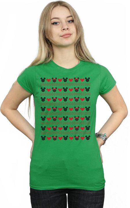 Immagine prodotto Disney Mickey And Minnie Christmas Hearts Maglietta Donna (L)