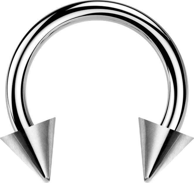 Star Piercing Circular Barbell silber mit zwei Cones (Titan G23, ohne Messing)