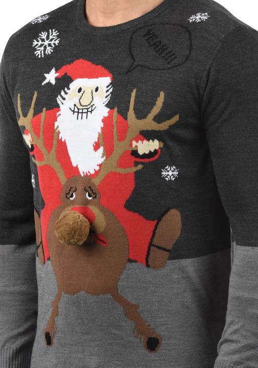 Actual product image Blend Rudolph Men's Christmas Jumper Knit Fun Pullover With Crew Neck (XXL)