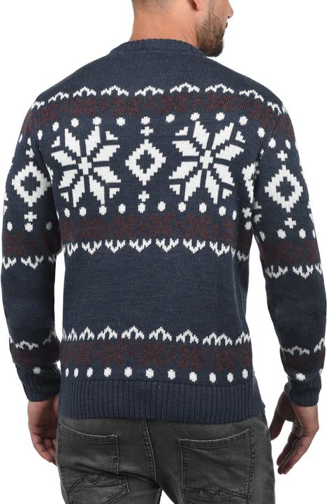 Image du produit Solid Norwig Pull En Grosse Maille Pull-Over Tricot Pour Homme Avec Encolure Rond (L)