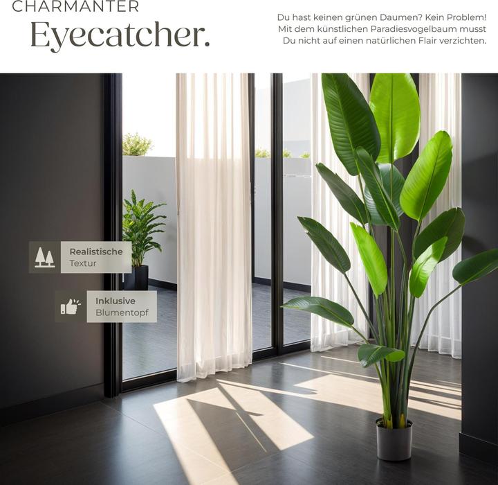Actual product image tectake Artificial bird of paradise tree Tropic, lifelike (180 cm)