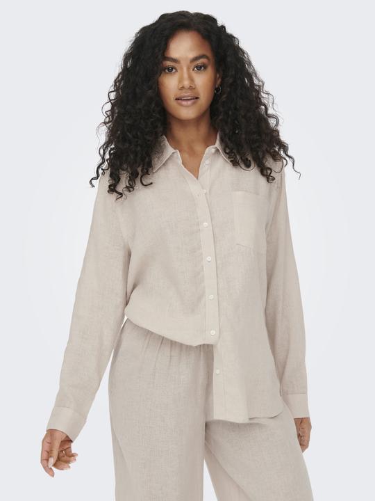 Actual product image Only Plain linen mix shirt (L)