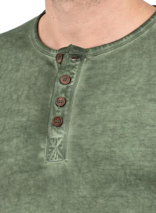 Immagine prodotto Solid Tihn T-Shirt A Maniche Corte Maglietta Da Uomo Con Collo Grandad In Cotone 100% (L)