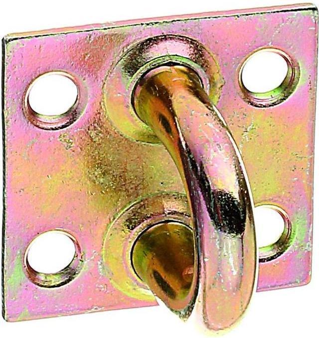 Actual product image GAH Eyelet on plate Shackle width 27.5 mm Shackle height 27 mm Shackle Ø 7 mm Steel galvanised yellow (25 pcs.)