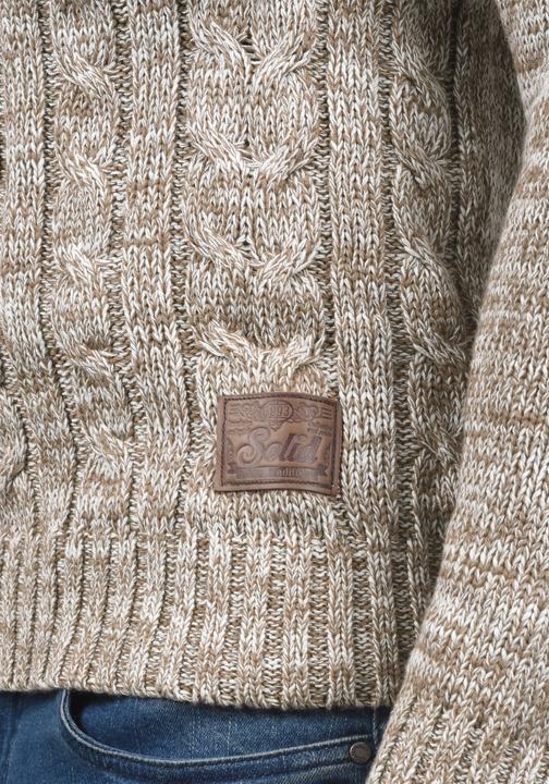 Actual product image Solid Philemon Men's Jumper Chunky Knit Pullover With Crew Neck Made Of 100% Cotton (XXL)