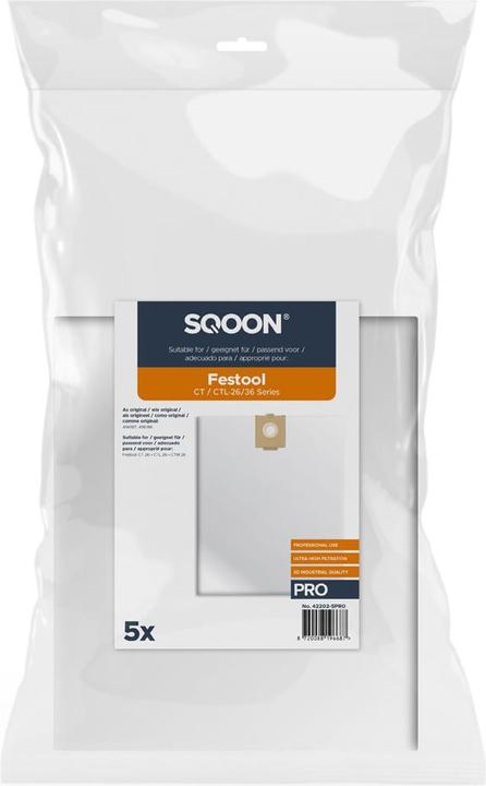 Actual product image Sqoon 42202-5PRO Staubsaugerbeutel Festool CTL-26/36 HF PRO 5 Stück (5 x)