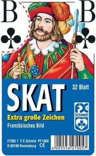 Actual product image Ravensburger Classic skat game, French picture with large corner characters, 32 cards in clear box (German)