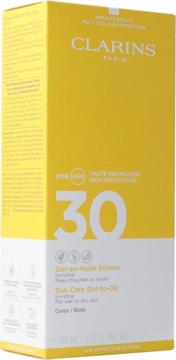 Actual product image Clarins Sun - Gel-en-Huile Solaire Corps SPF30 (Suntan cream, SPF 30, 150 ml, 197 g)