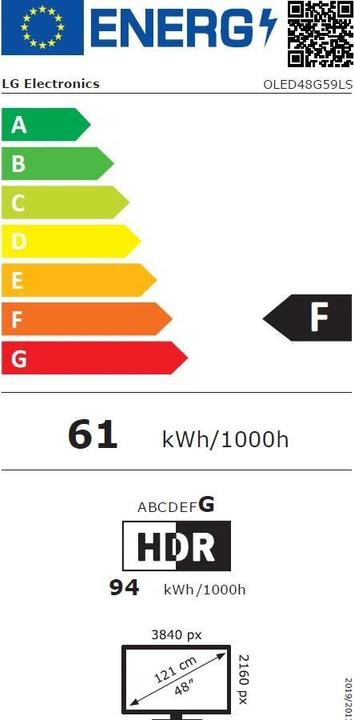 Energie-Label LG OLED48G59LS (48", G5, OLED, 4K, 2025)