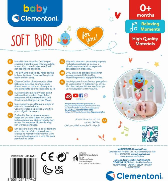 Produktbild Clementoni Baby - Weiche Spieluhr Vogel