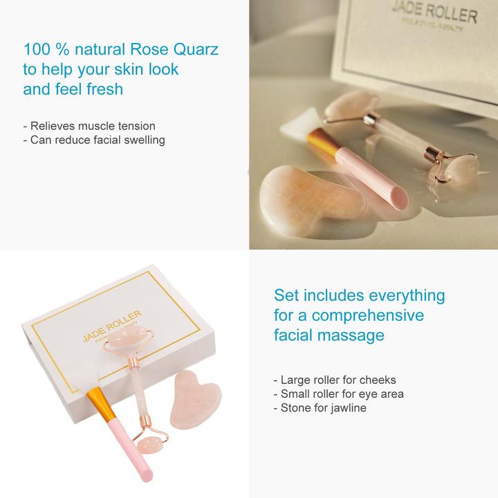 Actual product image Intirilife Gua Sha Gesichtsmassage Gesichtsroller (3tlg-Set)