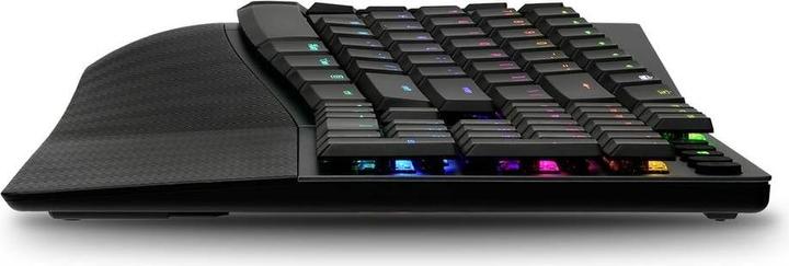 Actual product image Perixx PERIBOARD-835 BR DE, wireless RGB-illuminated ergonomic mechanical keyboard - flat bra (DE, Wireless)