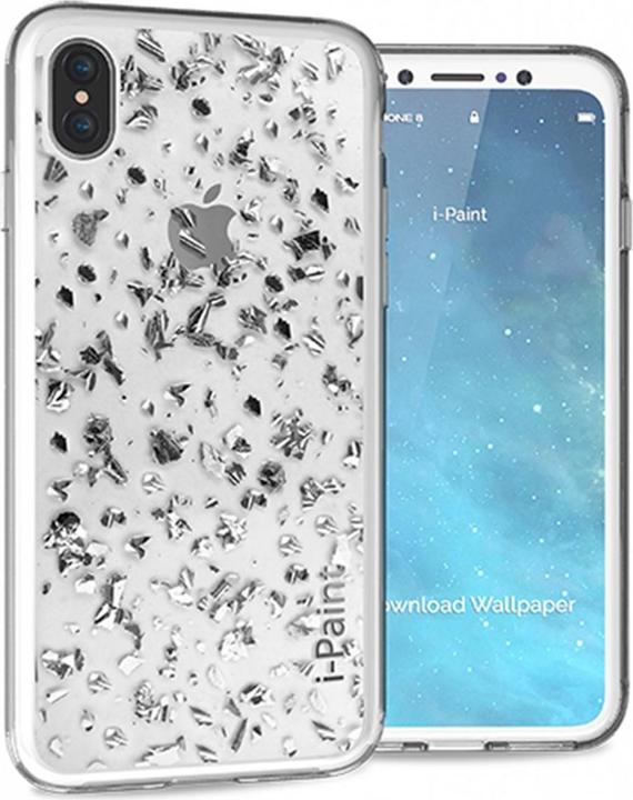 Actual product image I-Paint Glitter Case for iPhone X Silver (Apple iPhone X)