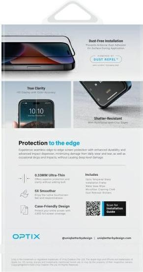 Produktbild Uniq Optix Vivid iPhone 16 Plus 6.7" clear szkło hartowane z aplikatorem (1 Stück, Apple iPhone 15 Plus, Apple iPhone 16 Plus)