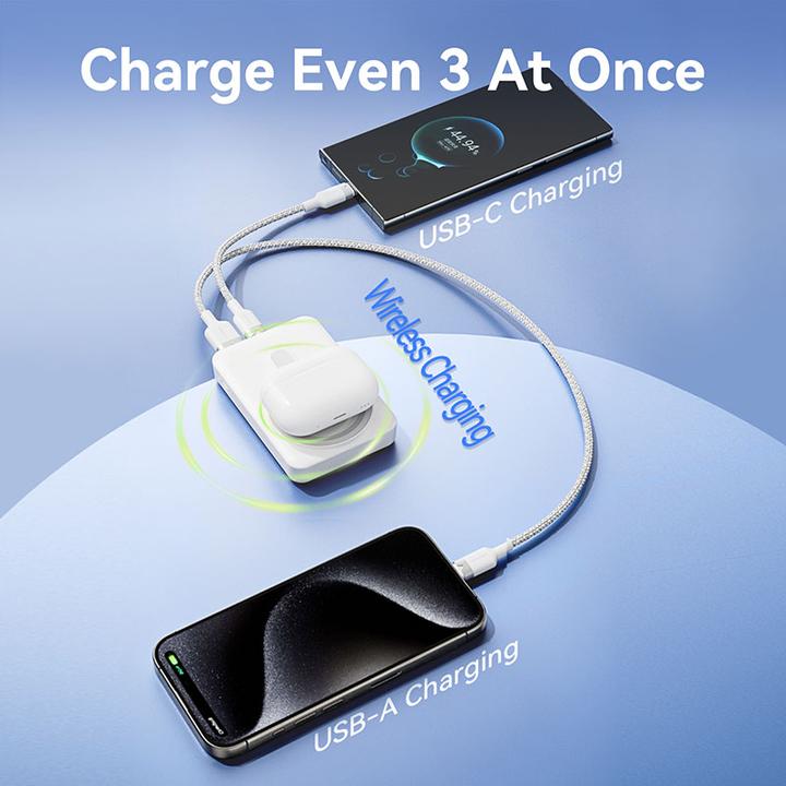 Image du produit Vention 10000mAh Magnetic Wireless Power Bank (USB-C + Lightning + USB-C + USB-A +Wireless) 22.5W Black LED (10000 mAh, 38.50 Wh)