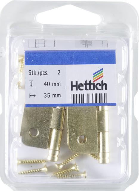 Image du produit Hettich Zierscharnier, vermessingt 40x35 mm, 2 St.