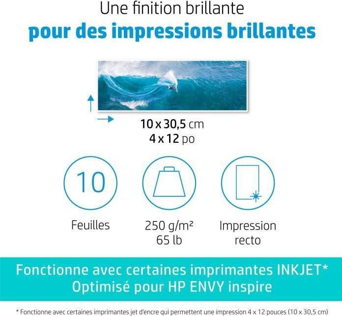 Actual product image HP Advanced Photo Paper 10 sheets (250 g/m², 101 x 305 mm, 10 x)