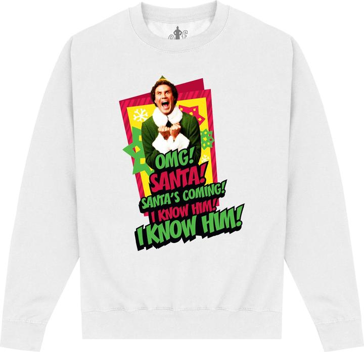 Actual product image Elf Unisex Adult I Know Him Sweatshirt (S)