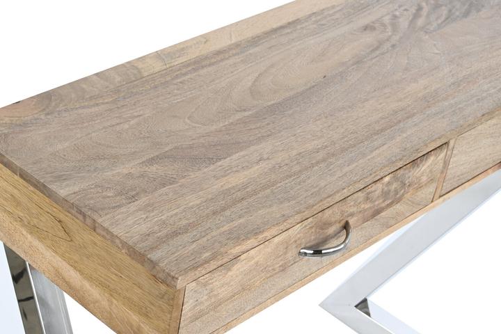 Actual product image Esprit Set of furniture Home Brown Silver Steel Mango wood 110 x 40 x 76 cm (3 Pieces) (110 x 40 x 76 cm)