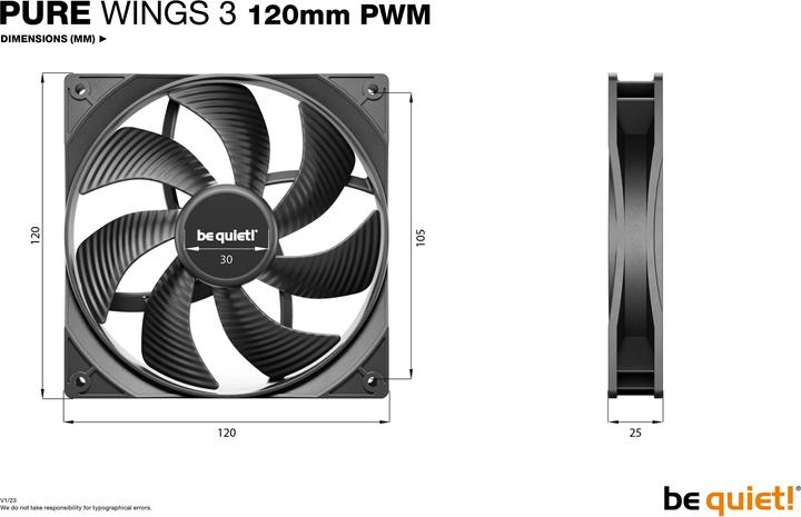 Produktbild be quiet! Pure Wings 3 (120 mm, 1 x)