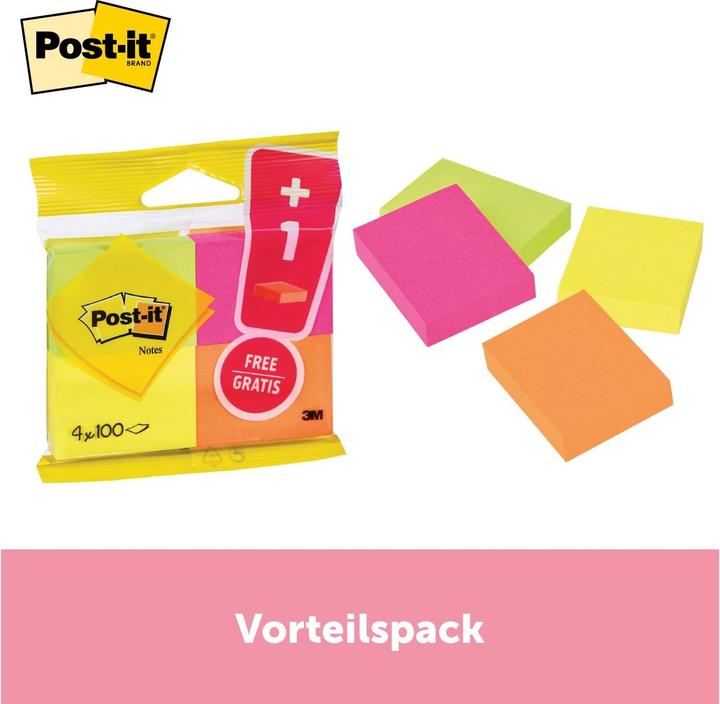 Image du produit Post-it Notes adhésives 3 + 1 (38 x 51 mm)