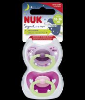 NUK Handtekening Nacht Silicone Fopspeen 18-36m 10177 (2 x, 18 - 36 M.)