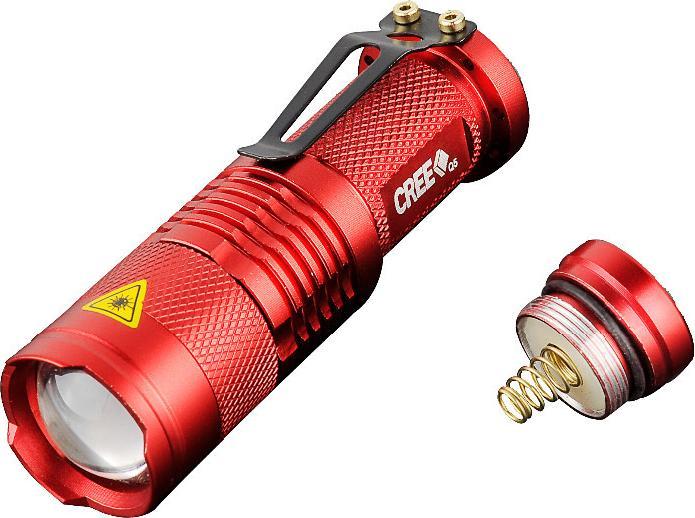Actual product image JTI LED torch CREE Ultrafire - Red (13.40 cm, 300 lm)