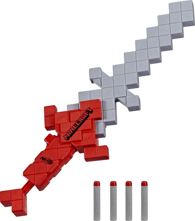 Immagine prodotto Nerf Spada rubacuori Minecraft, 4 dardi in schiuma Elite, lama morbida, lanciadardi