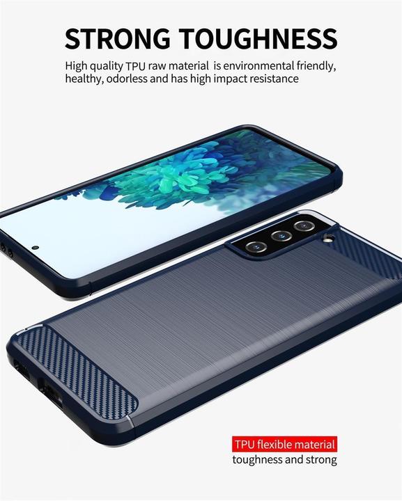 Image du produit Cadorabo TPU Ultra Slim carbon edelstahl Combi Cover (Samsung Galaxy S21 FE)