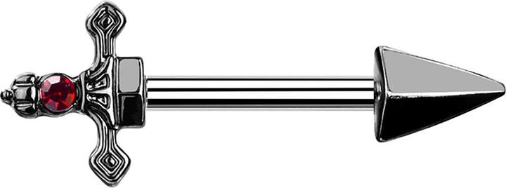 Actual product image Star Piercing Barbell schwarz Dolch (Surgical steel 316L, Brass)