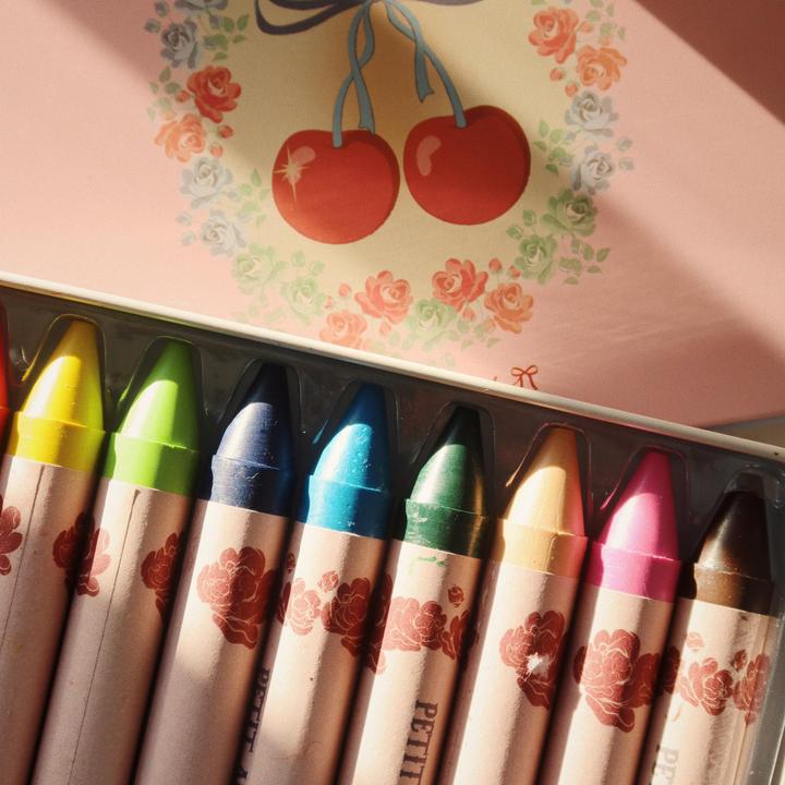 Image du produit Konges Slojd Crayons de couleur à la cire d'abeille Cherry Bow (Multicolore, 10 x)