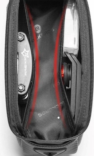Produktbild Rockbros B68 armored bicycle bag with phone cover 1.5l - black (1.50 l, Gepäckträgertasche)