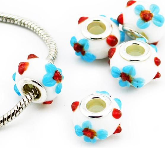 Immagine prodotto Hermex Perla di vetro placcata argento 925 - Bianco argenteo (Argento 925, Vetro)