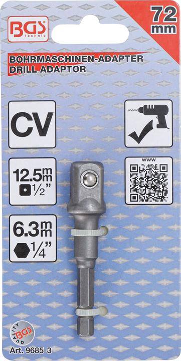 Actual product image BGS Electric Drill Adaptor 6.3 mm (1/4") Drive / 12.5 mm (1/2")
