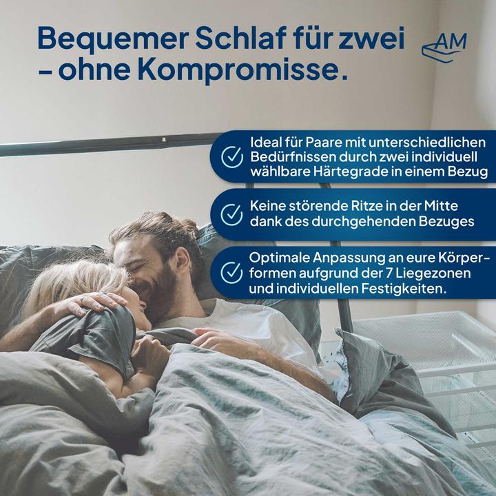 Produktbild AM Qualitätsmatratzen Premium 7-Zonen Partnermatratze (200 x 200 cm, Federkern)