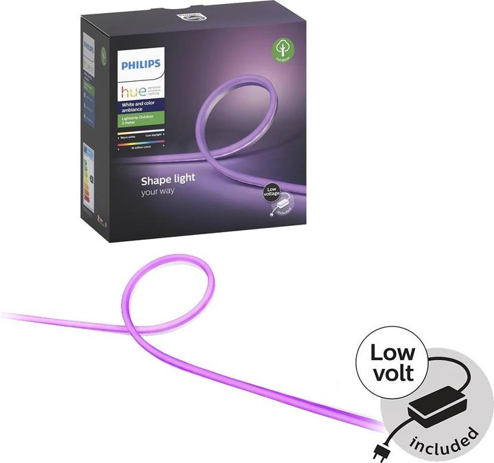 Actual product image Philips Hue LED Stripe Lightstrip Outdoor (DE Plug) (Multicoloured, 200 cm, Outdoor)