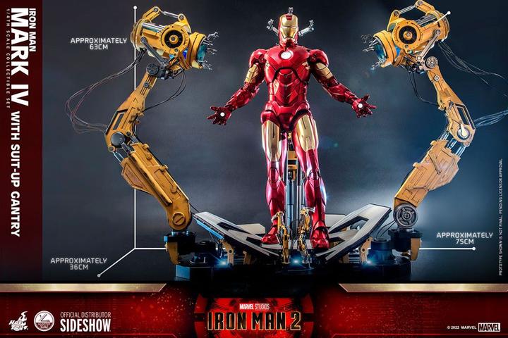 Produktbild Hot Toys Iron Man 2 figurine 1/4 Iron Man Mark IV with Suit-Up Gantry 49 cm