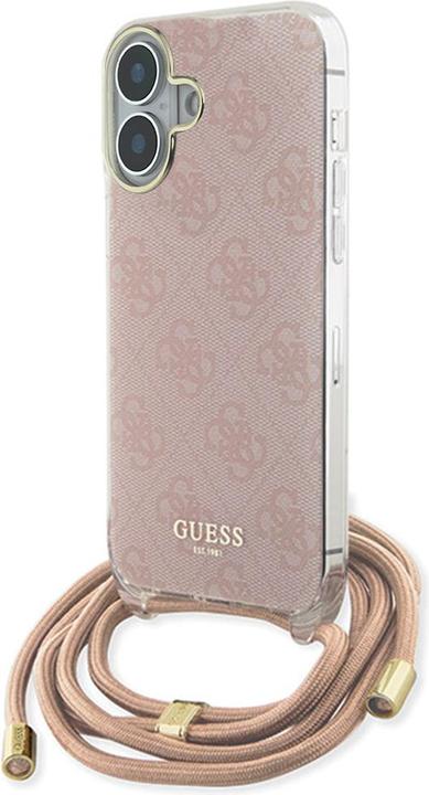 Immagine prodotto Guess GUHCP16SHC4SEP iPhone 16 6,1" różowy/rosa custodia rigida Crossbody Cord 4G Print