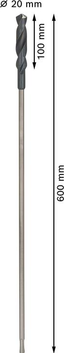 Image du produit Bosch Professional Zubehör Foret d'installation PRO Wood HSS, 20 x 100 x 600 mm (20 mm)